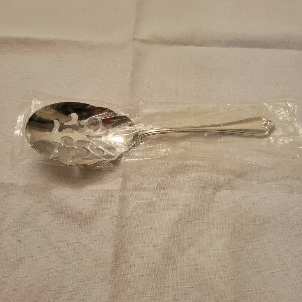 Reed Barton 18/10 Slotted Serving Spoon Stainless Steel ROSECLIFF Holiday Gift
